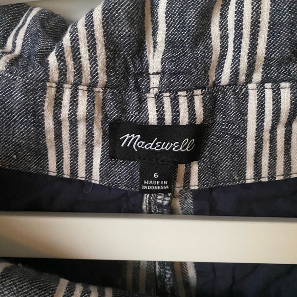 Madewell Paperbag Pants in Deep Indigo Stripe - Picture 7 of 8
